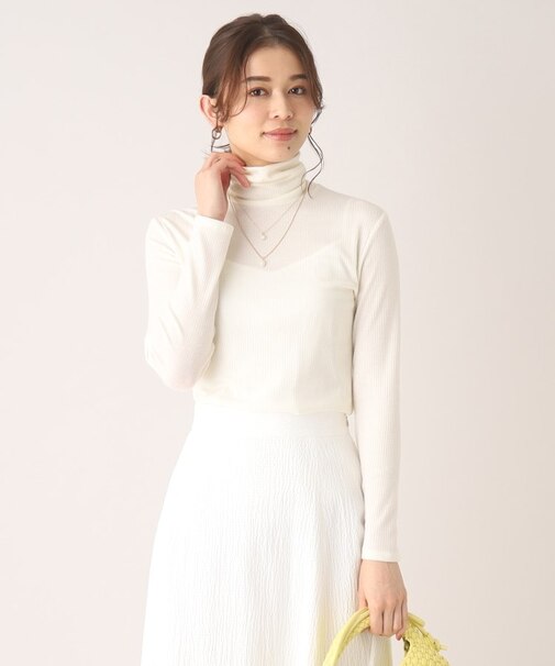 【インナーにおすすめ！】シアー タートルネックニット