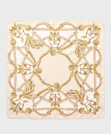 【手洗い／58cm正方形】ベルトプリントスカーフ