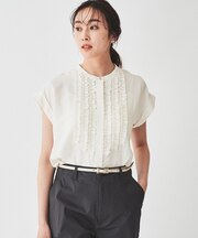 【華やか／夏ブラウス】半袖フリルブラウス