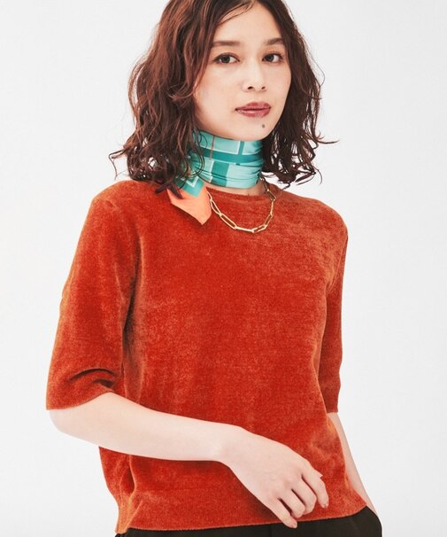 【アンサンブル＆セットアップ可能】モール5分袖プルオーバー