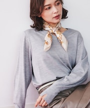 【アンサンブル可能/洗える】シルクウールカシミヤ Vネックニット