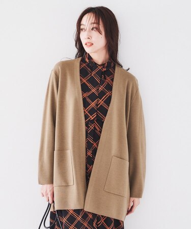 【きれいめ/洗える】ミラノリブ ロングニットカーディガン