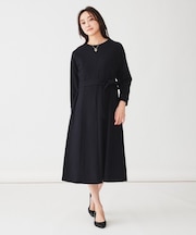 【日本製/きれい目/ベルト付】ミルドジャージワンピース