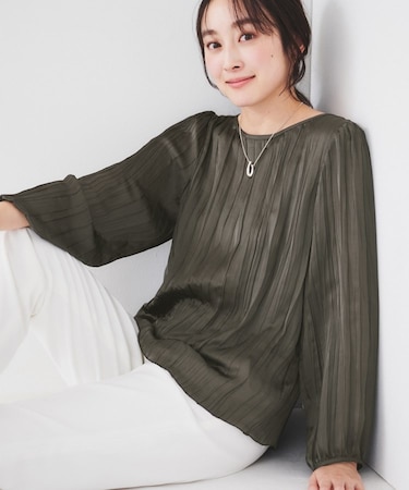 【きれいめ/エレガント】サテンオーガンジー インナーブラウス