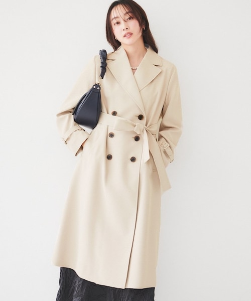 MOO(ムー) 定価¥41,800 スプリングバックサテン トレンチコート 通勤/春コート】バックサテン トレンチコート｜アンタイトルの通販