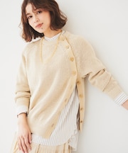 【手洗い可/春夏素材】ミックスカラー プルオーバーニット