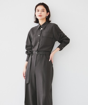 【朝比奈 彩×Oggi×UNTITLED スペシャルコラボ】シャツカラーオールインワン