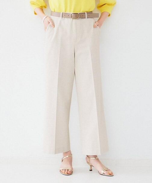 【清涼感/洗濯機洗い可】オックス クロップドワイドパンツ