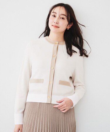 【配色カラー/アンサンブル可能】キレイめ カーディガンニット