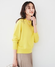 【アンサンブル可能/洗える】リネン混ベーシックプルオーバー