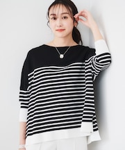 【体型カバー/透けにくい】ワイドシルエットニット