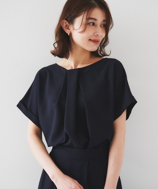 【セットアップ可/接触冷感/イージーケア】リラクミスト 2WAYブラウス