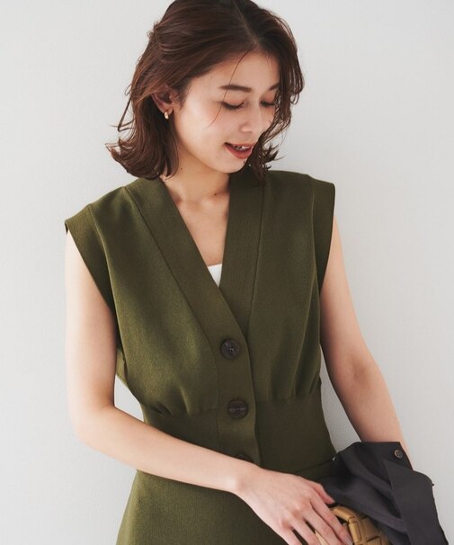 【セットアップ可能】コンパクトニットベスト