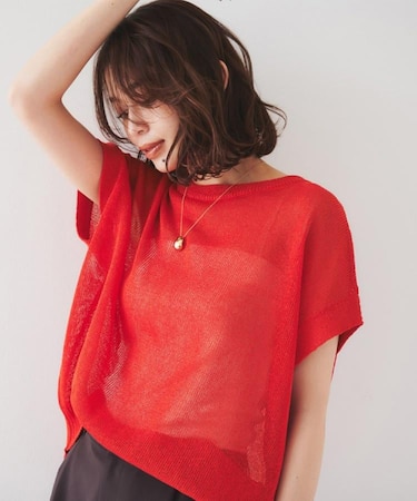 【前後2WAY/清涼感】コクーンシルエット プルオーバーニット