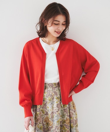 【体型カバー/日除け】シアーニットカーディガン