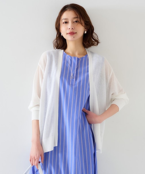 【体型カバー/日除け】ドルマンスリーブ ガーターカーディガン