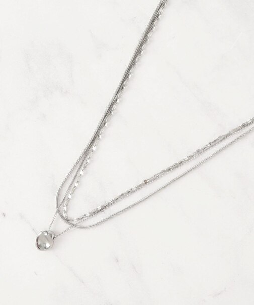 【ステンレス】レイヤードチェーンネックレス