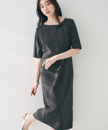 【きれいめ/上品/夏ワンピ】アシメネックワンピース