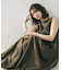 【コットン100/夏ワンピ/ナロー】シャーリングワンピース