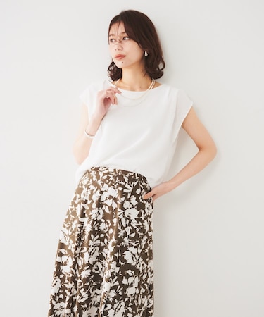 【ジャージ素材】インナードッキングシアーカットソー