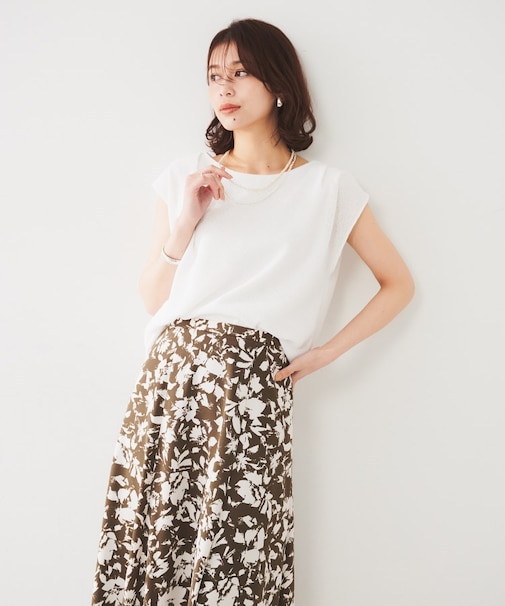 【ジャージ素材】インナードッキングシアーカットソー