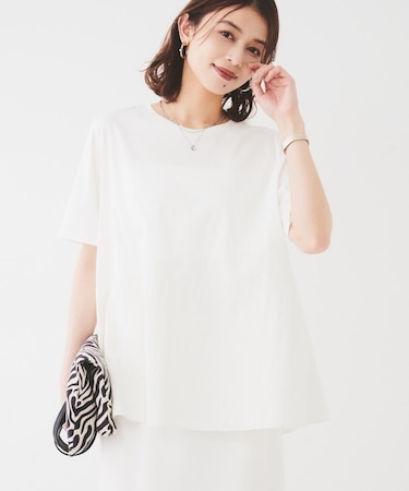 【UVカット/接触冷感/Tシャツ】異素材ドッキングペプラム