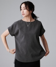 【セットアップ可/はっ水/通勤】リラククール 半袖ブラウス