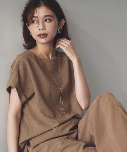 【セットアップ可/はっ水/通勤】リラククール 半袖ブラウス