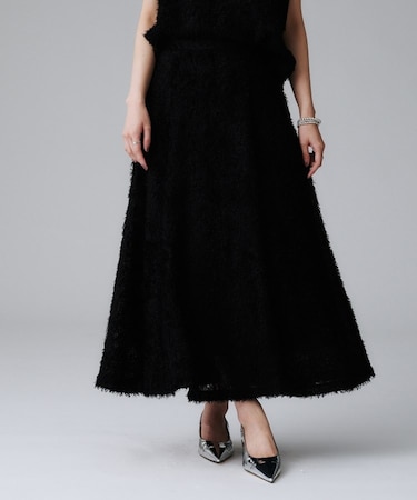 【セットアップ可/後ろウエストゴム】フェザーマーメイドスカート