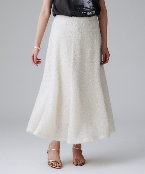 セットアップ可/後ろウエストゴム】フェザーマーメイドスカート｜アン