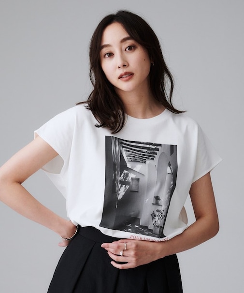 【コットン100/プリントロゴ】フォトTシャツ