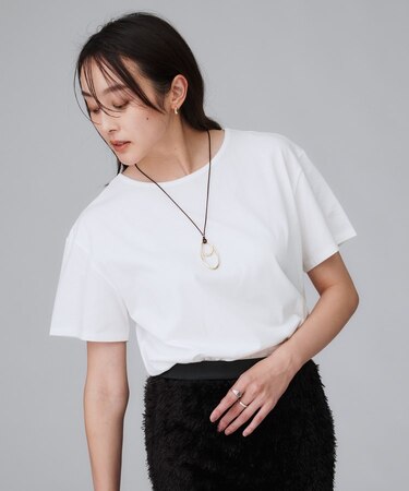 【接触冷感／コットン100／洗える／Tシャツ】半袖天竺プルオーバー