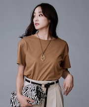 【接触冷感／コットン100／洗える／Tシャツ】半袖天竺プルオーバー