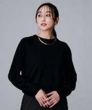 【8色展開/コンパクト丈】レーヨン混 コクーンニット