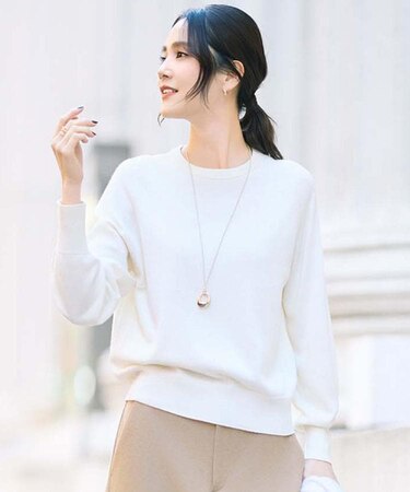 【8色展開／コンパクト丈】レーヨン混 コクーンニット