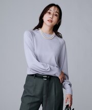 【8色展開／コンパクト丈】レーヨン混 コクーンニット