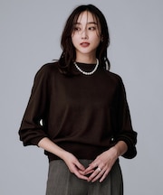 【8色展開／コンパクト丈】レーヨン混 コクーンニット