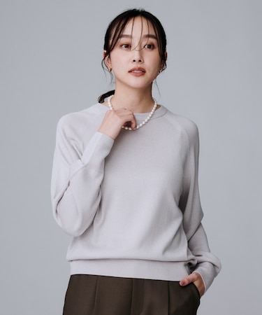 【8色展開／コンパクト丈】レーヨン混 コクーンニット