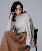 【アンサンブル可/オフィス/ボタンなし】シルクウールカシミヤ 着流しカーディガン