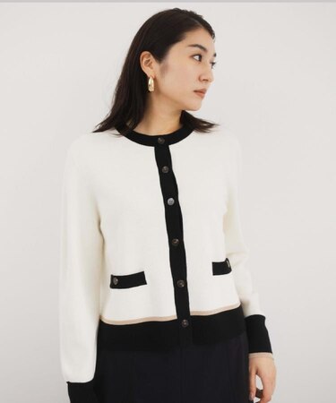 【アンサンブル可/ジャケット風/オフィスカジュアル】ウールミラノリブカーディガン