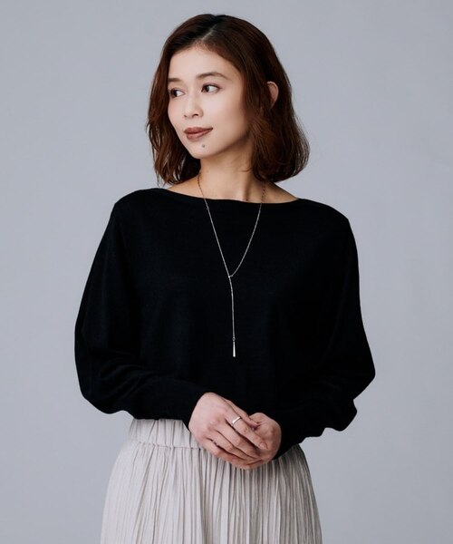 【美品】アンタイトル カシミヤ100% ドルマンスリーブニット ゆったり シルクウールカシミヤ ドルマンスリーブニット｜アンタイトルの