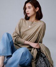 【アンサンブル可/薄手/オフィス】シルクウールカシミヤ ドルマンスリーブニット