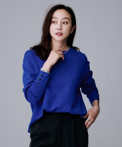 【アンサンブル可/きれいめ】ウールミラノリブニット