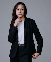 【洗えるスーツ／ストレッチ】ウール混ジャージ テーラードジャケット