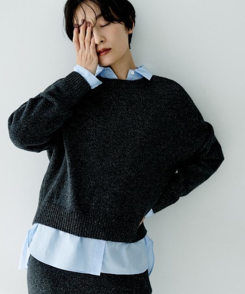 【セットアップ可能/ゆったりサイズ】ラメニットプルオーバー
