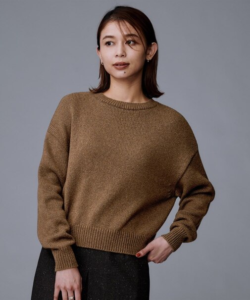 【セットアップ可能/ゆったりサイズ】ラメニットプルオーバー