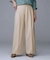 【洗える/ウエスト後ろゴム】ウール混　タックワイドパンツ