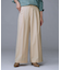 【洗える/ウエスト後ろゴム】ウール混　タックワイドパンツ