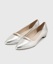 メタリックフラットシューズ