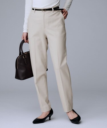 【暖か素材/ストレッチ性】裏起毛テーパードパンツ